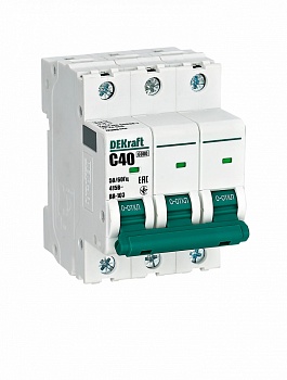 Автоматический выключатель DEKraft ВА-103 3Р 40А 6кА х-ка C во Владивостоке