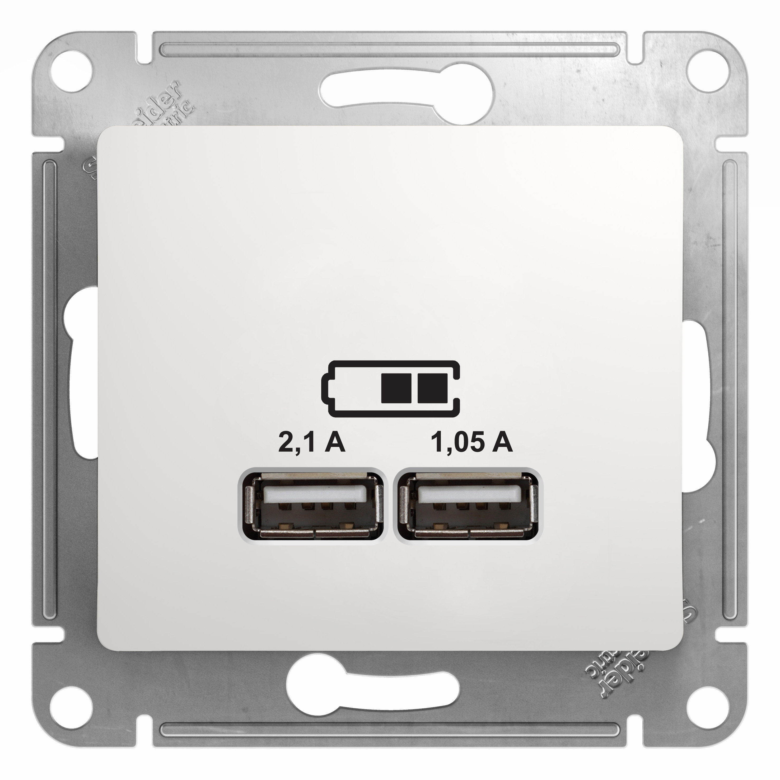 Розетка USB GLOSSA Schneider Electric белая во Владивостоке