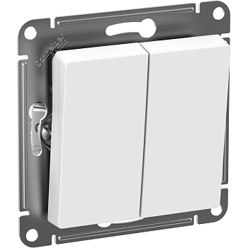 Выключатель двухклавишныйAtlasDesign AQUA IP44 SE белый во Владивостоке