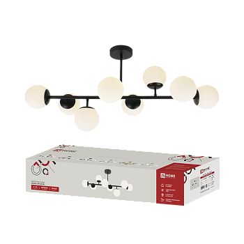 Люстра под лампу AURORA LUNA-8G9-BL 8xG9 матовые плафоны, черный корпус IN HOME во Владивостоке