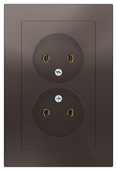 Розетка двойная AtlasDesign SE мокко в сборе во Владивостоке