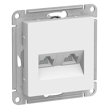 Розетка двойная компьютерная AtlasDesign SE RJ45+RJ45 белая во Владивостоке