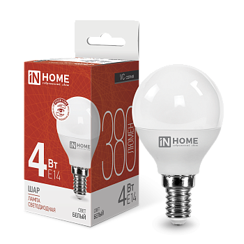Лампа светодиодная LED-ШАР-VC 4Вт 230В Е14 4000К 380Лм IN HOME во Владивостоке