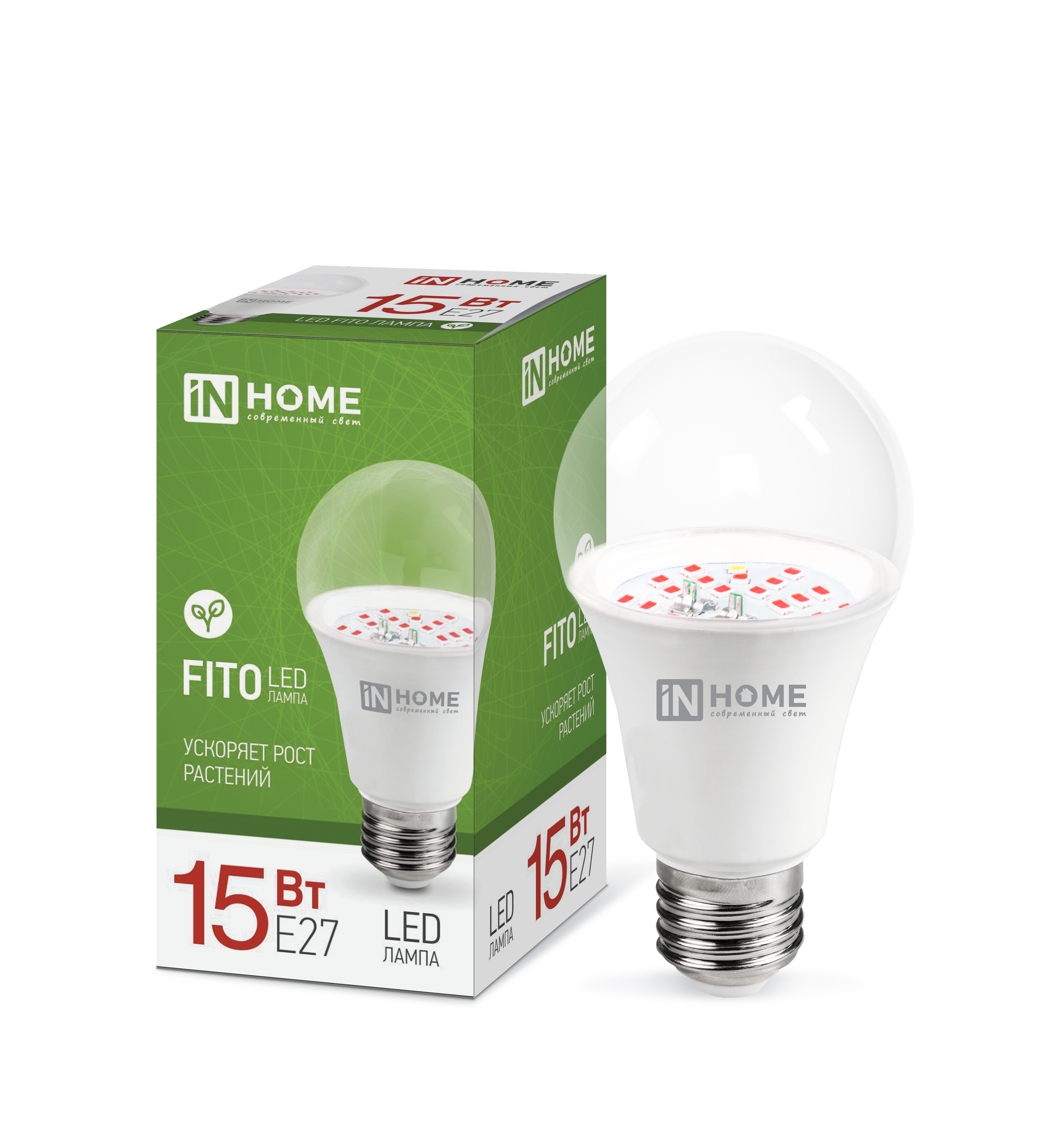 Лампа светодиодная LED-A60 STD-ФИТО красно-синий спектр 15Вт 230В Е27 IN HOME во Владивостоке