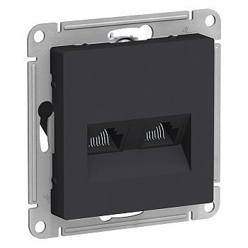 Розетка двойная компьютерная AtlasDesign SE RJ45+RJ45 карбон во Владивостоке